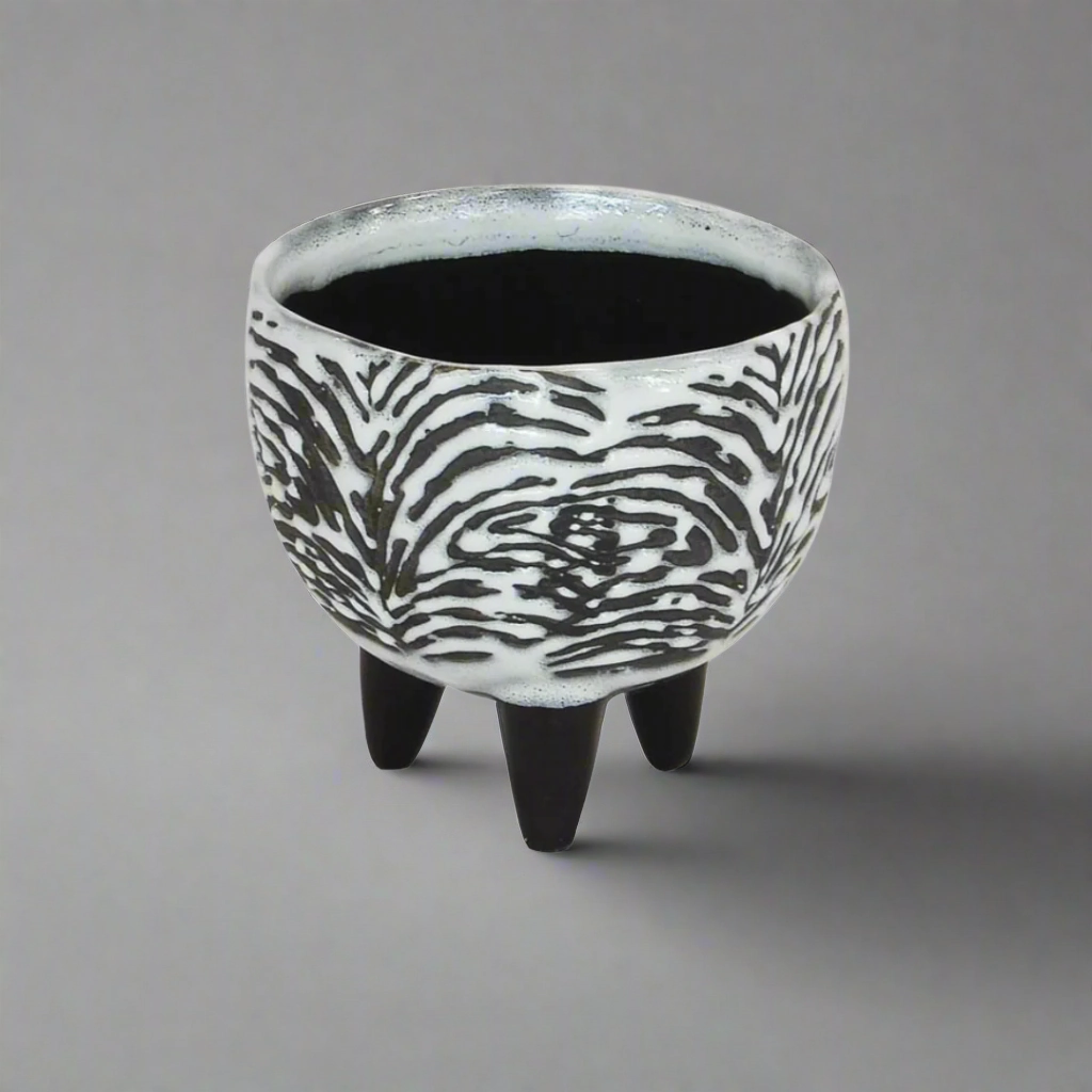Ceramic zebra footed small decorative home ornament