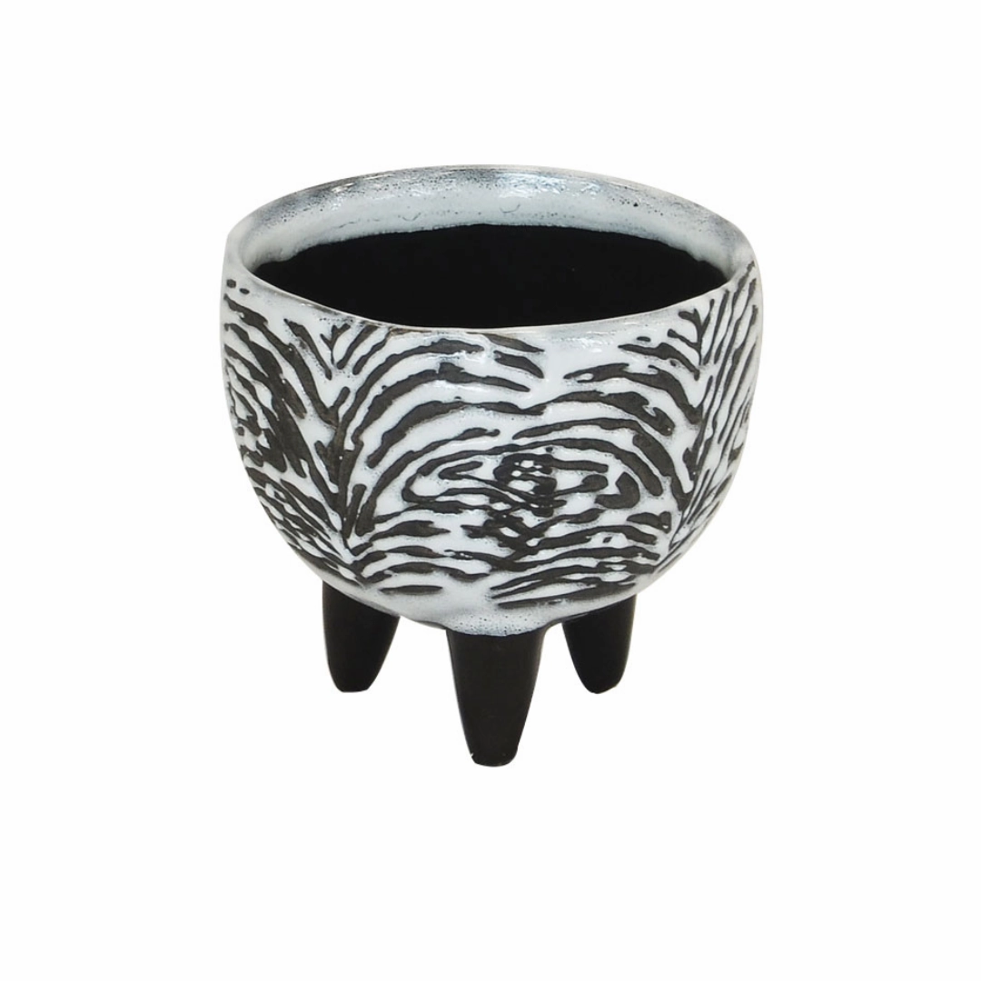 Ceramic zebra footed small