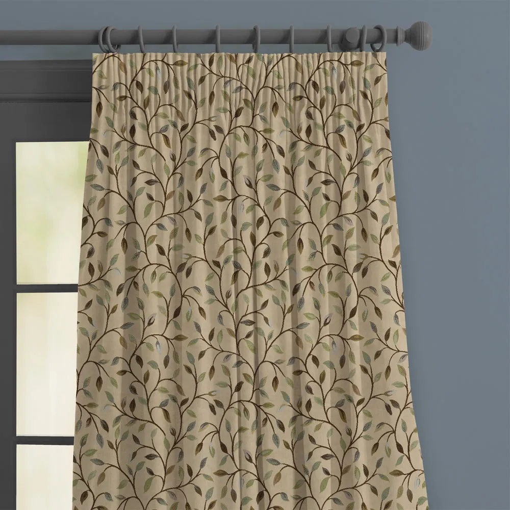 Cervino Woven Jacquard Made to Measure Curtains Aqua