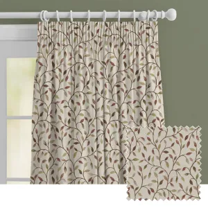 Cervino Woven Jacquard Made to Measure Curtains Cream Aubergine chic floor carpet  