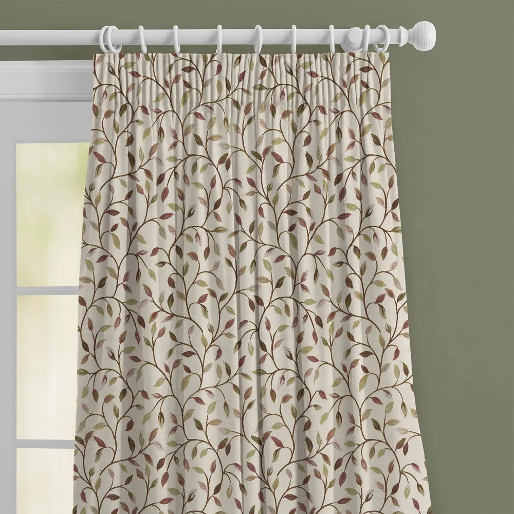 Cervino Woven Jacquard Made to Measure Curtains Cream Aubergine