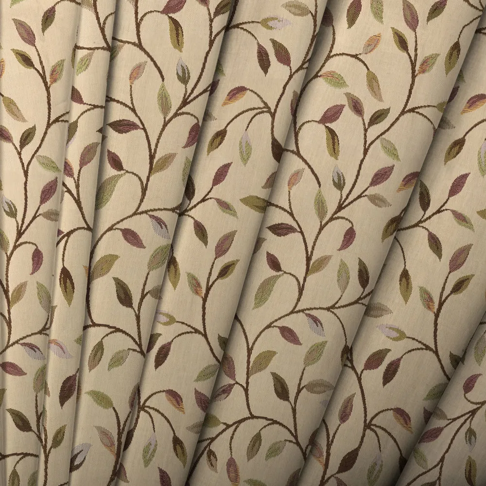 Cervino Woven Jacquard Made to Measure Curtains Cream Heather