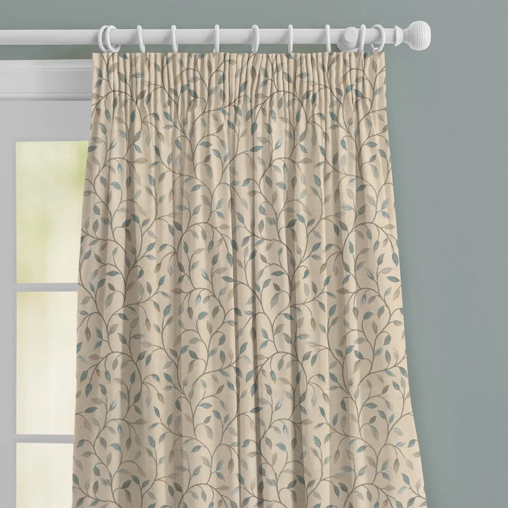 Cervino Woven Jacquard Made to Measure Curtains Duck Egg