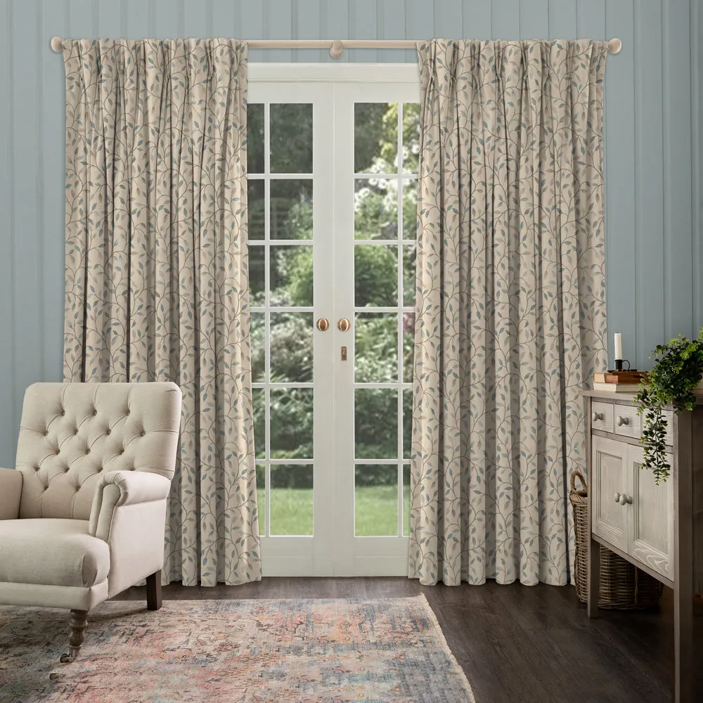 Cervino Woven Jacquard Made to Measure Curtains Duck Egg