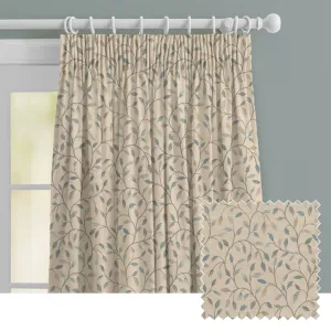 Cervino Woven Jacquard Made to Measure Curtains Duck Egg chic floor carpet  