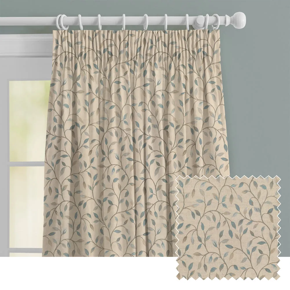 Cervino Woven Jacquard Made to Measure Curtains Duck Egg chic floor carpet  
