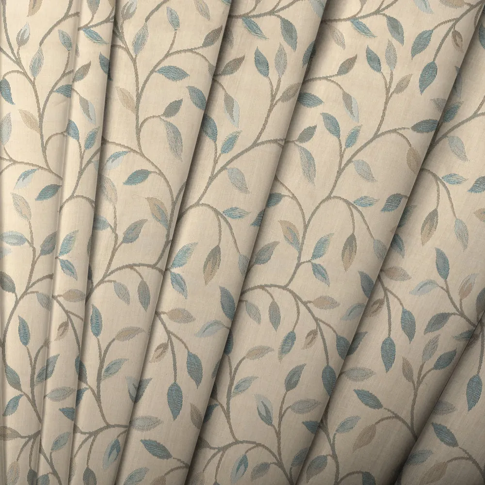 Cervino Woven Jacquard Made to Measure Curtains Duck Egg