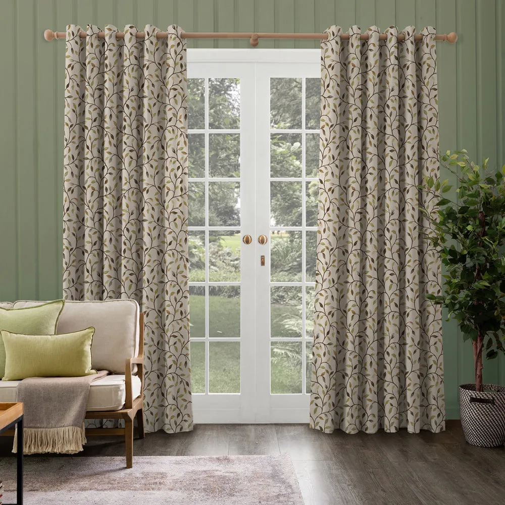 Cervino Woven Jacquard Made to Measure Curtains Lime