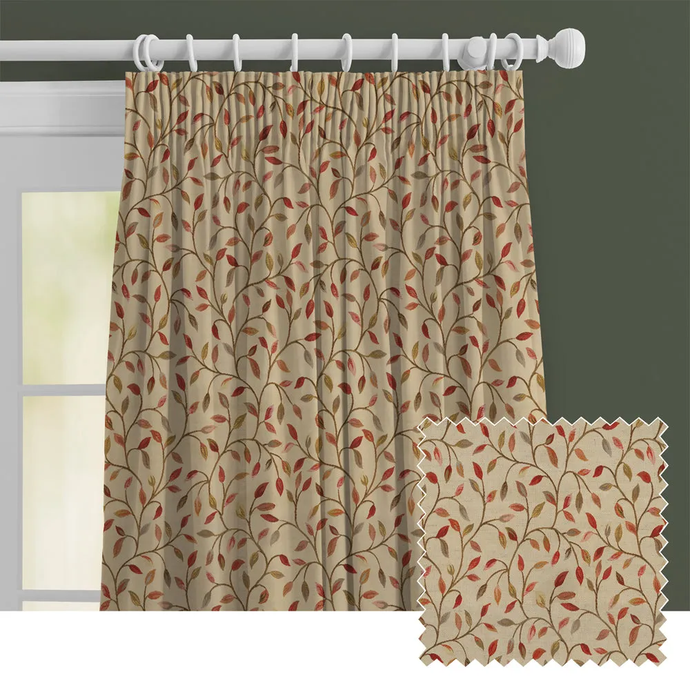 Cervino Woven Jacquard Made to Measure Curtains Red Nut chic floor carpet  