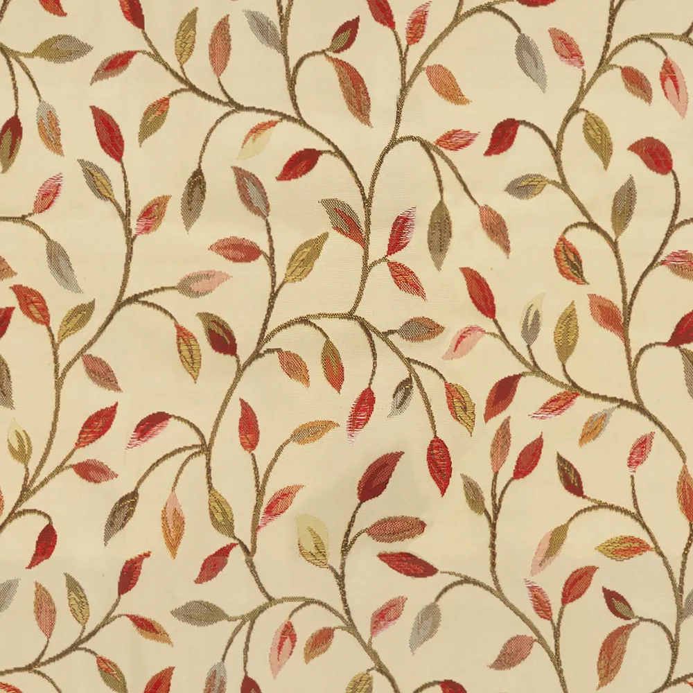 Cervino Woven Jacquard Made to Measure Curtains Red Nut