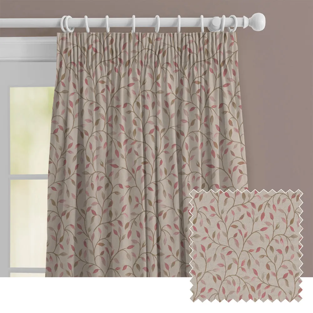 Cervino Woven Jacquard Made to Measure Curtains Rose Hip chic floor carpet  