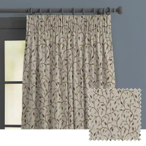 Cervino Woven Jacquard Made to Measure Curtains Winter Frost chic floor carpet  
