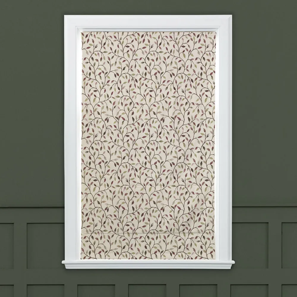 Cervino Woven Jacquard Made to Measure Roman Blinds Cream Aubergine