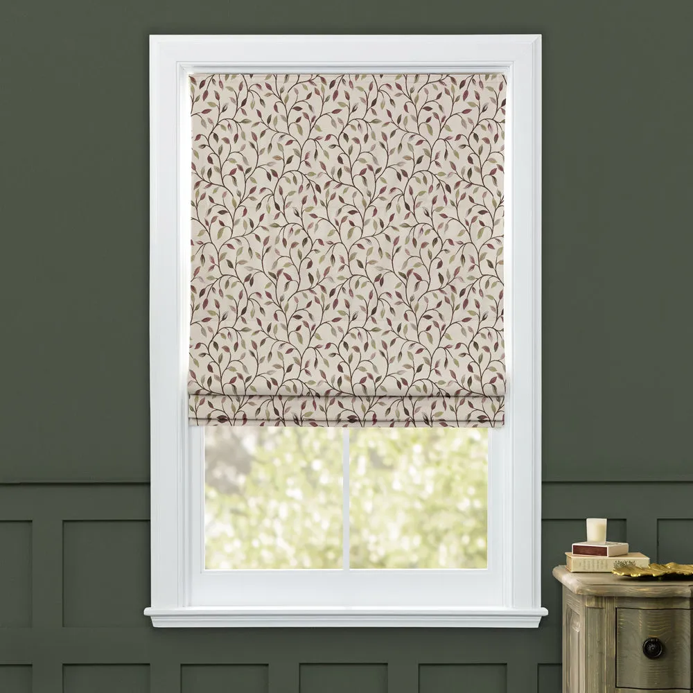 Cervino Woven Jacquard Made to Measure Roman Blinds Cream Aubergine