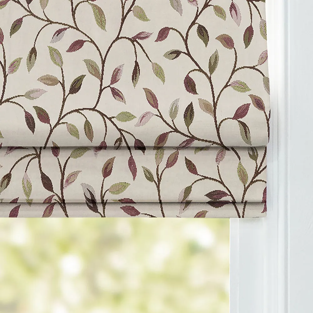 Cervino Woven Jacquard Made to Measure Roman Blinds Cream Aubergine
