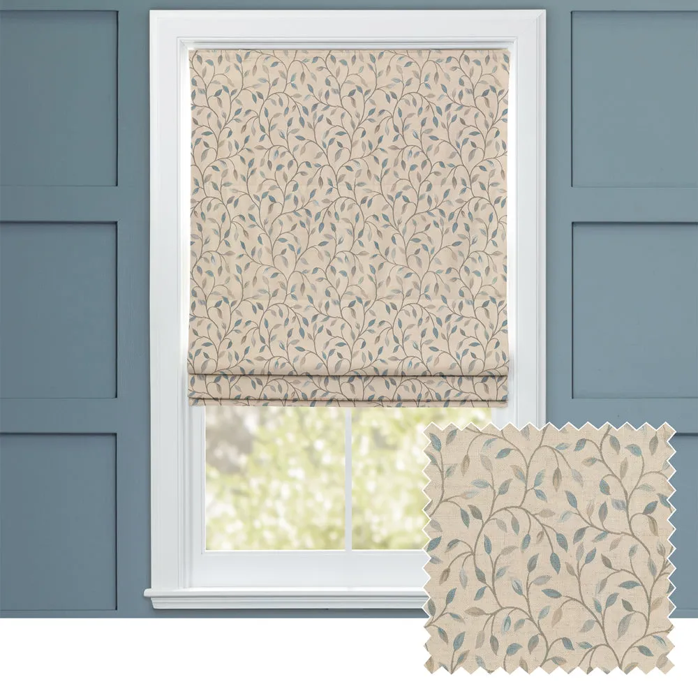 Cervino Woven Jacquard Made to Measure Roman Blinds Duck Egg chic floor carpet  
