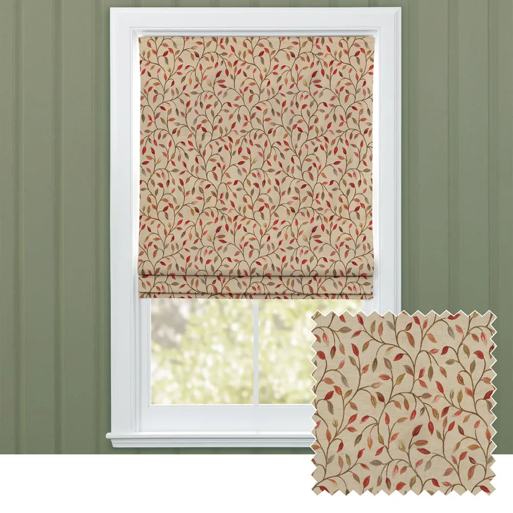 Cervino Woven Jacquard Made to Measure Roman Blinds Red Nut chic floor carpet  