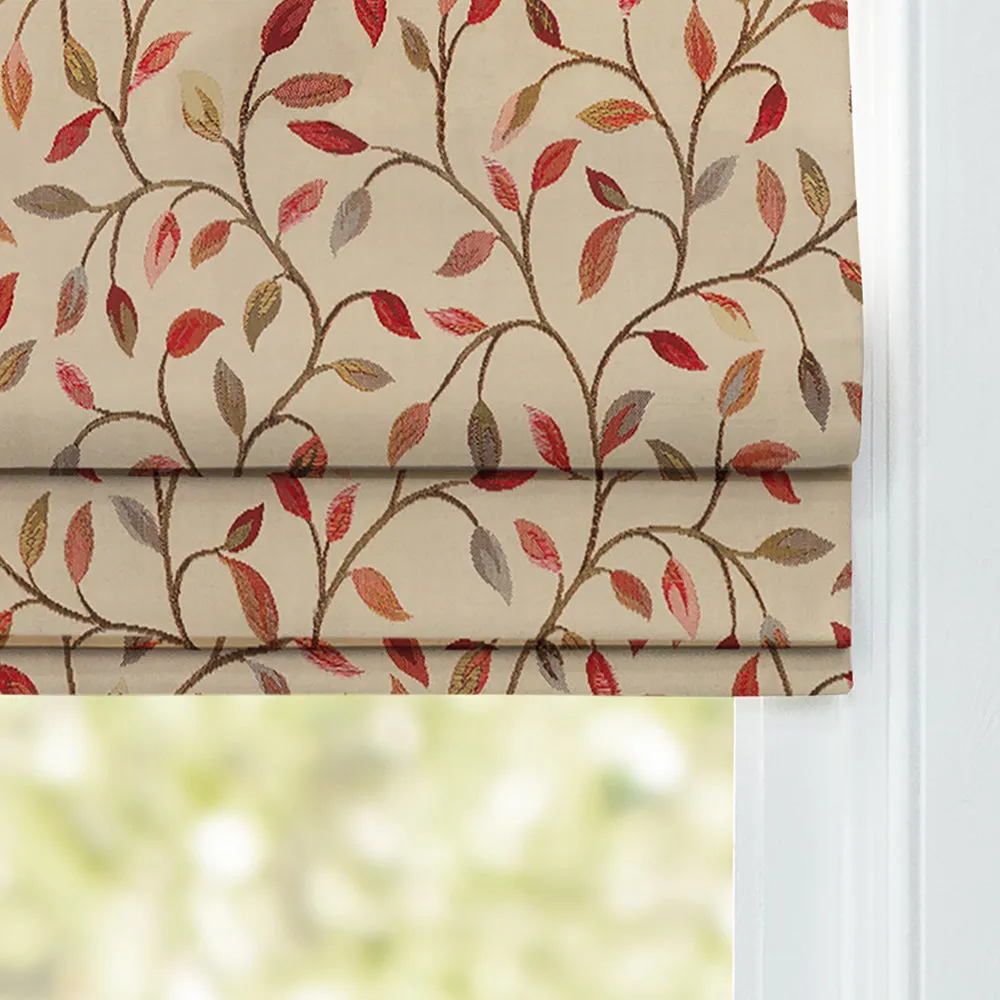 Cervino Woven Jacquard Made to Measure Roman Blinds Red Nut