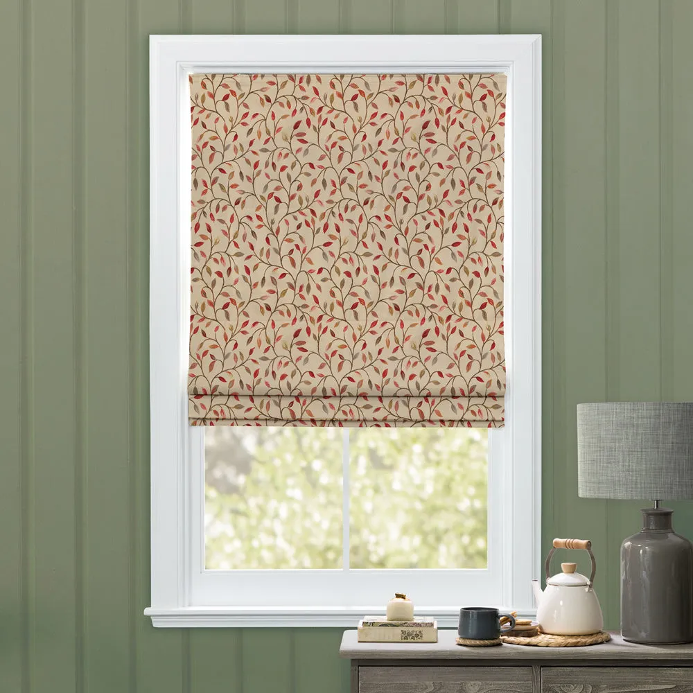 Cervino Woven Jacquard Made to Measure Roman Blinds Red Nut