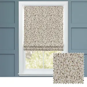 Cervino Woven Jacquard Made to Measure Roman Blinds Winter Frost chic floor carpet  
