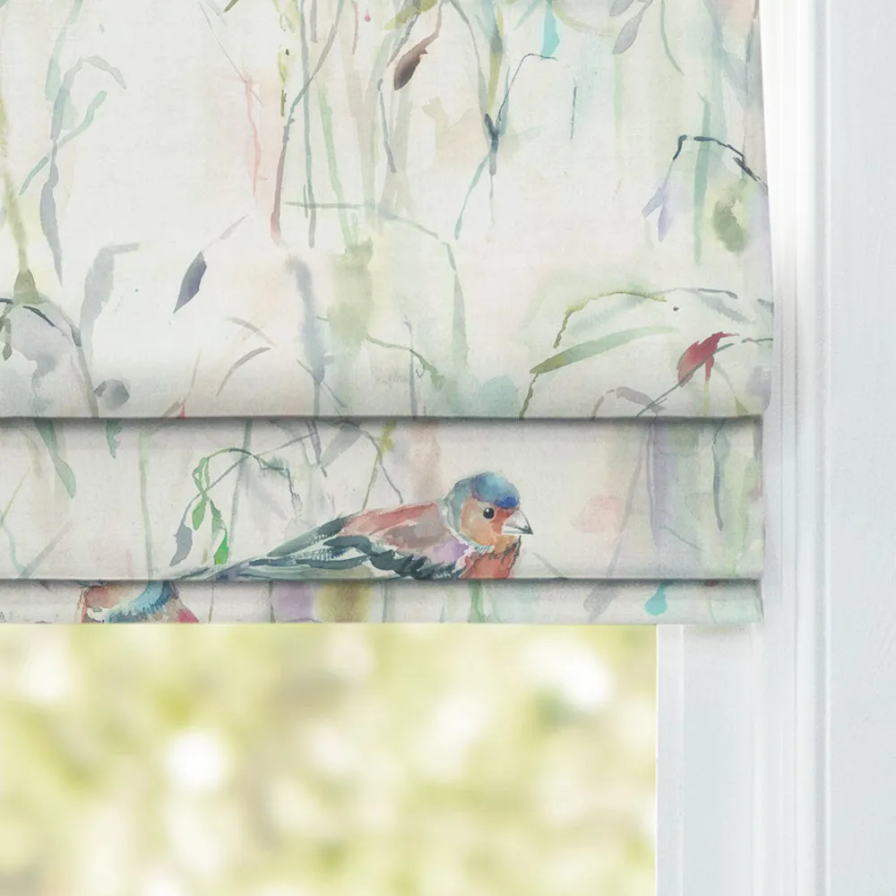 Chaffinch Printed Cotton Made to Measure Roman Blinds Cream
