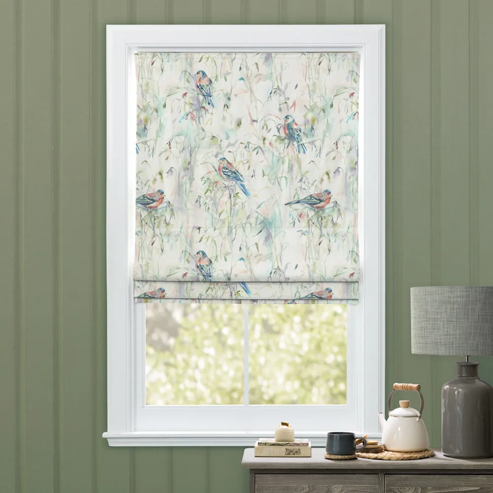 Chaffinch Printed Cotton Made to Measure Roman Blinds Cream