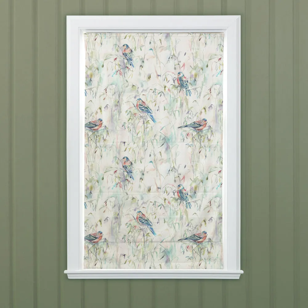 Chaffinch Printed Cotton Made to Measure Roman Blinds Cream