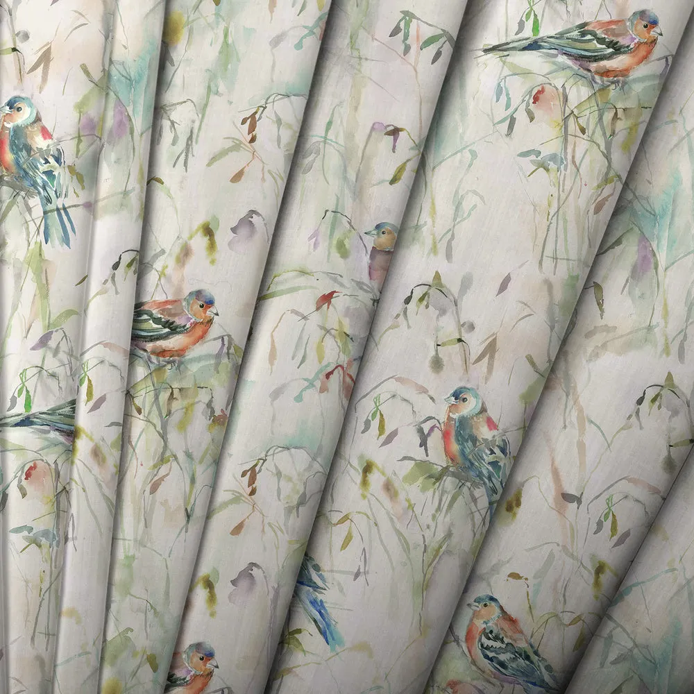 Chaffinch Printed Cotton Made to Measure Roman Blinds Cream