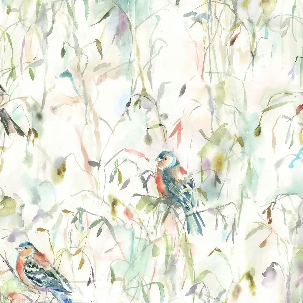 Chaffinch Printed Cotton Made to Measure Roman Blinds Cream
