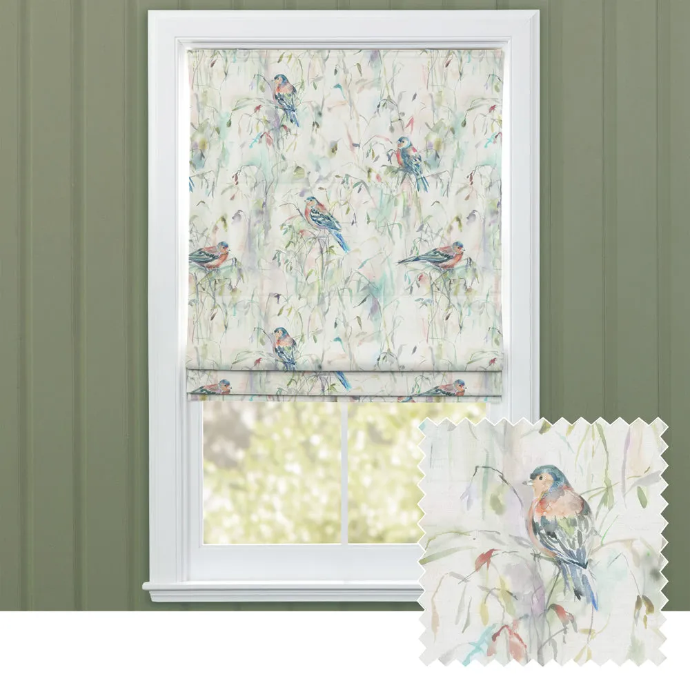 Chaffinch Printed Cotton Made to Measure Roman Blinds Cream chic floor carpet  