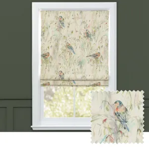 Chaffinch Printed Cotton Made to Measure Roman Blinds Natural chic floor carpet  