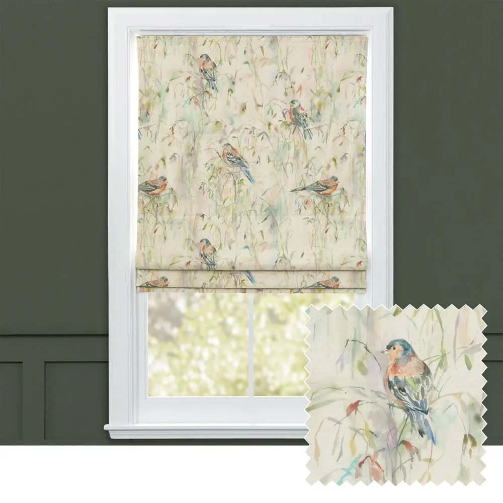 Chaffinch Printed Cotton Made to Measure Roman Blinds Natural chic floor carpet  