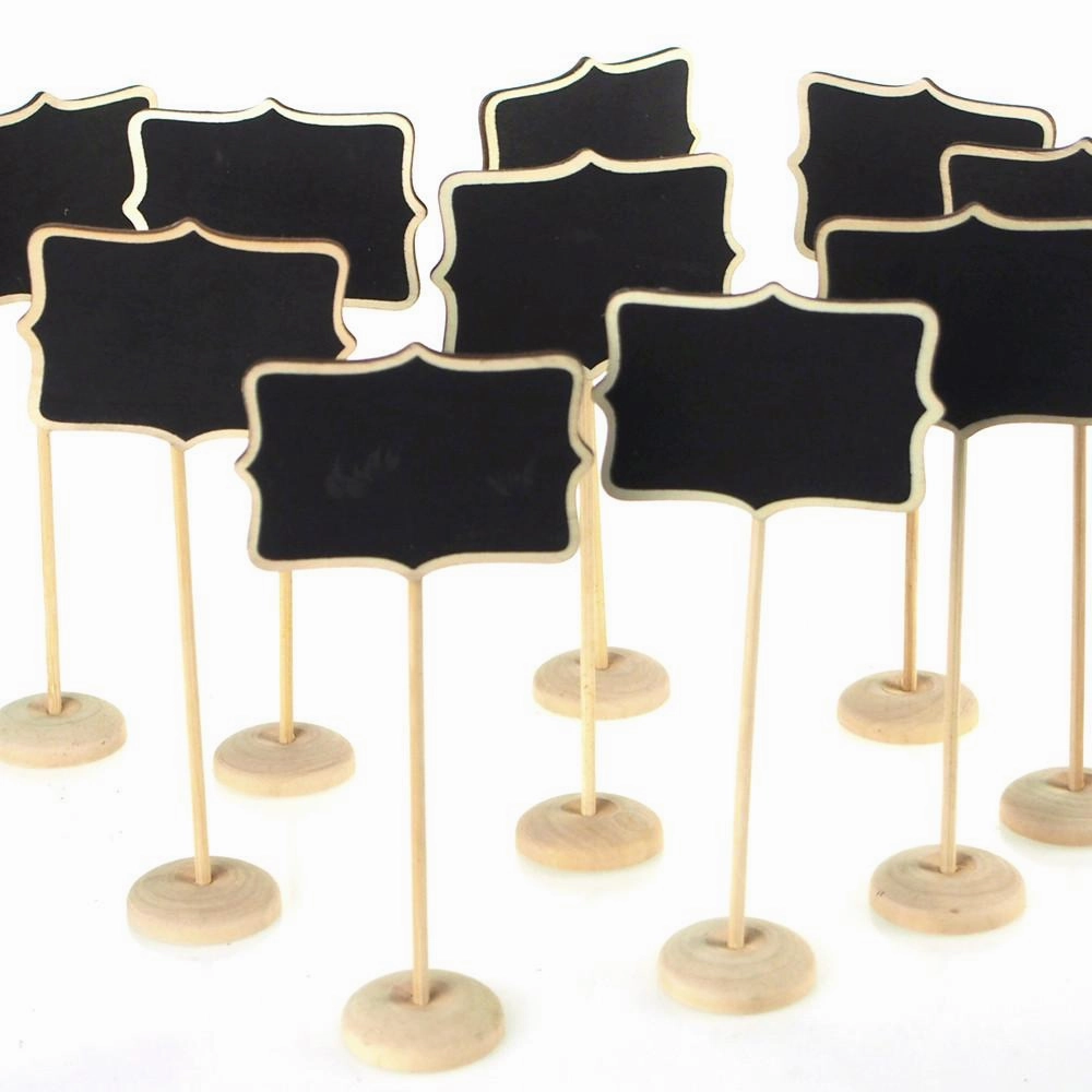 Chalkboard Scalloped Wooden Table Stand, 7-Inch, 10-Piece wooden room decoration