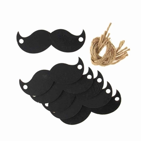 Chalkboard Wooden Mustache Tags, 3-Inch, 6-Piece wooden room decoration