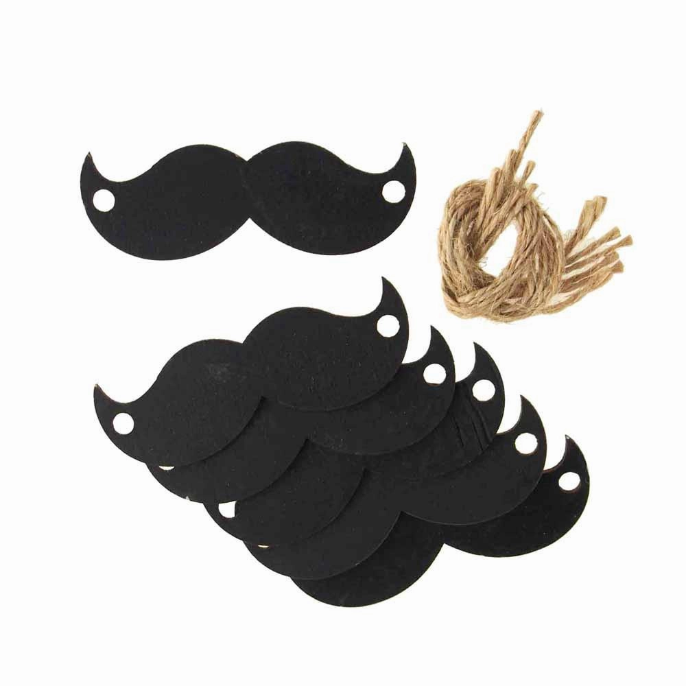 Chalkboard Wooden Mustache Tags, 3-Inch, 6-Piece wooden room decoration