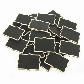 Chalkboard Wooden Scalloped with Natural Border, 3-inch, 25-Piece wooden room decoration