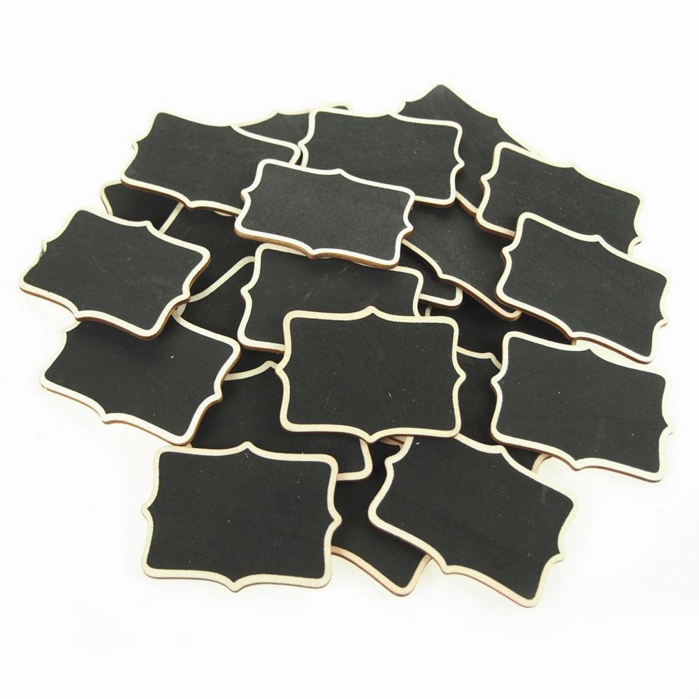 Chalkboard Wooden Scalloped with Natural Border, 3-inch, 25-Piece wooden room decoration