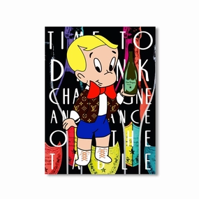 Champagne Boy by daveschloffiart framed mural artwork