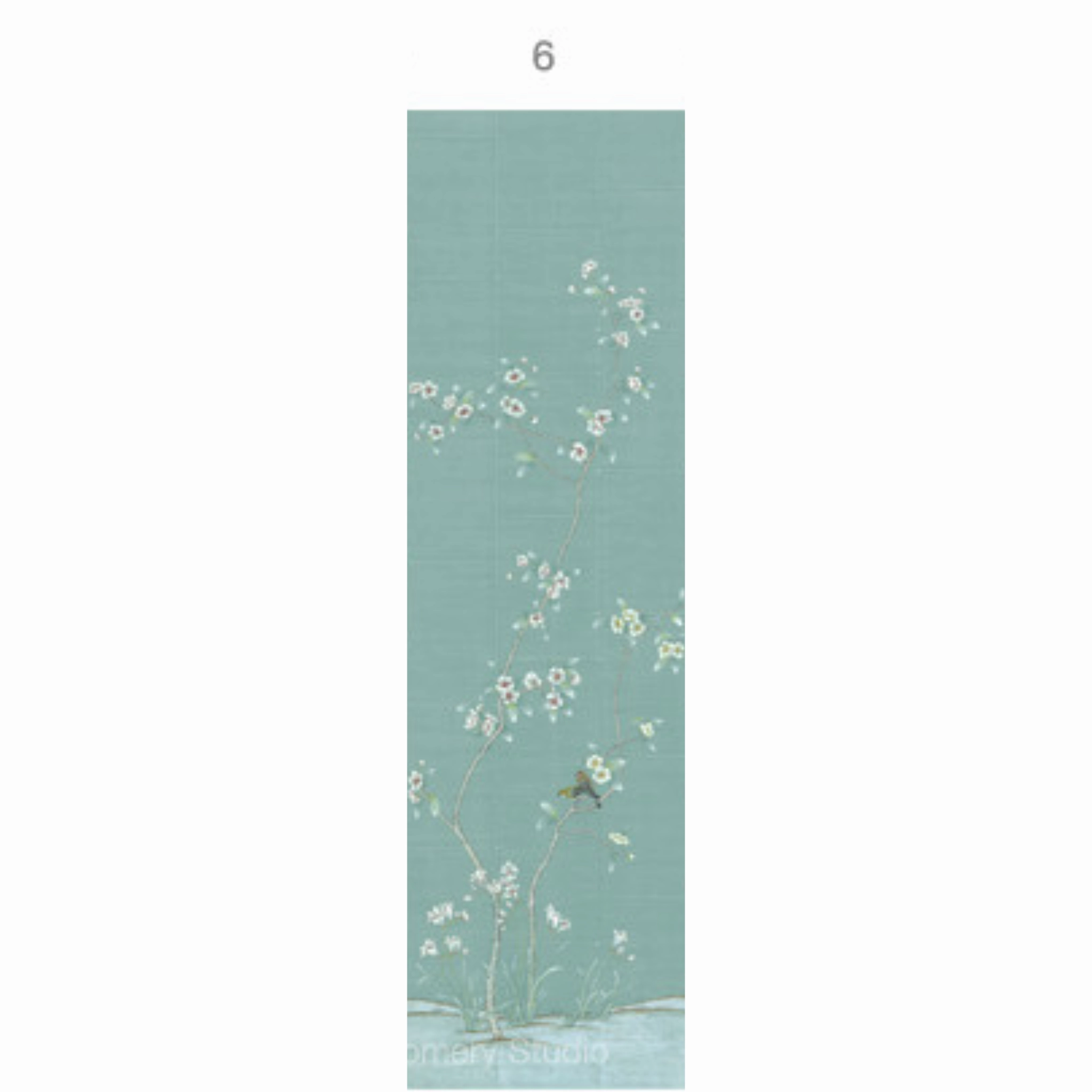 Chanteur Blue Chinoiserie Mural Wallpaper Panels