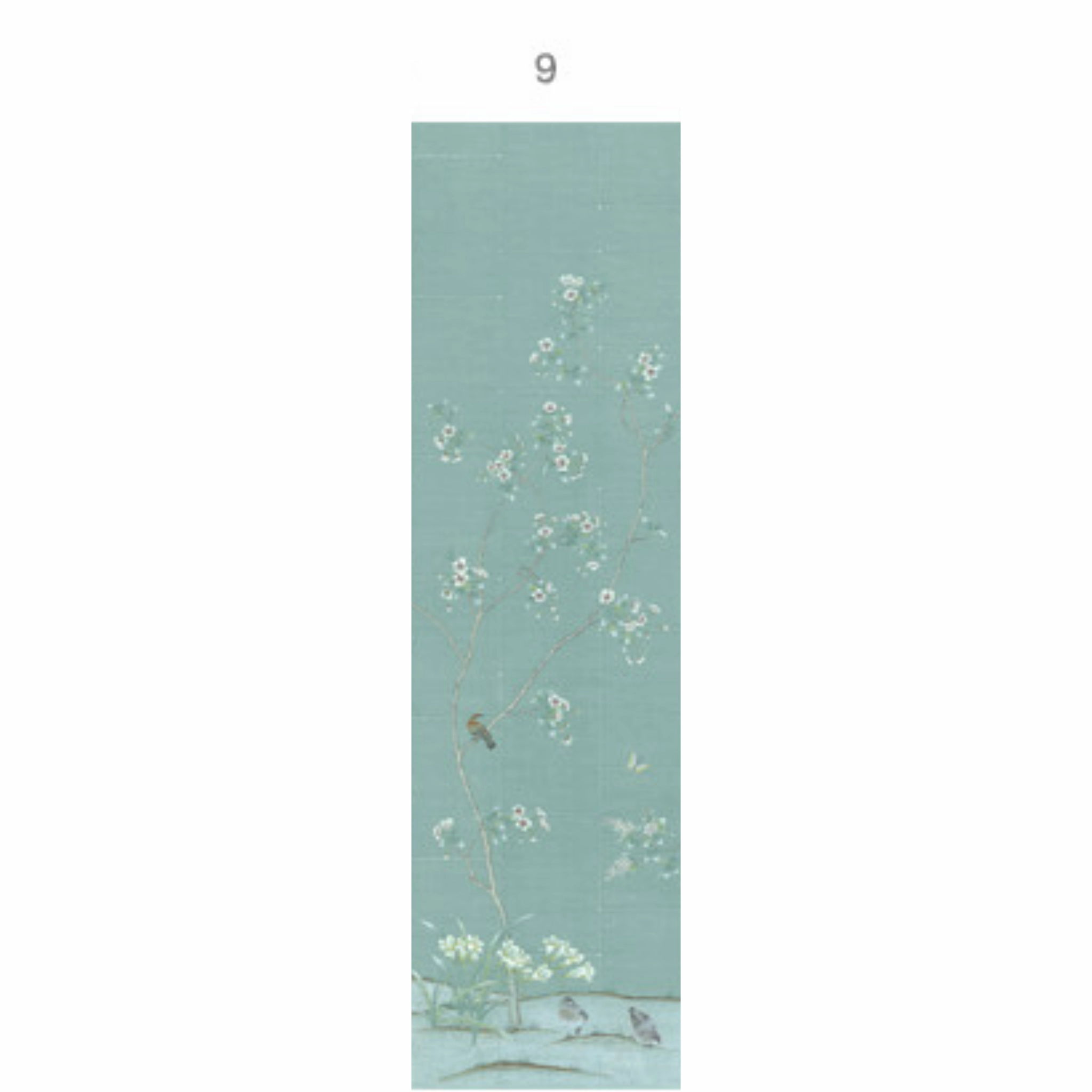 Chanteur Blue Chinoiserie Mural Wallpaper Panels