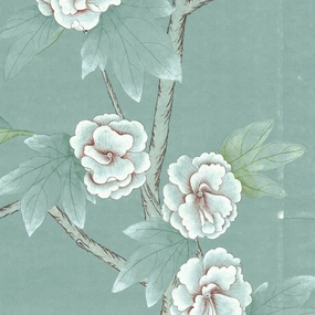 Chanteur Blue Chinoiserie Mural Wallpaper Panels paper wall covering
