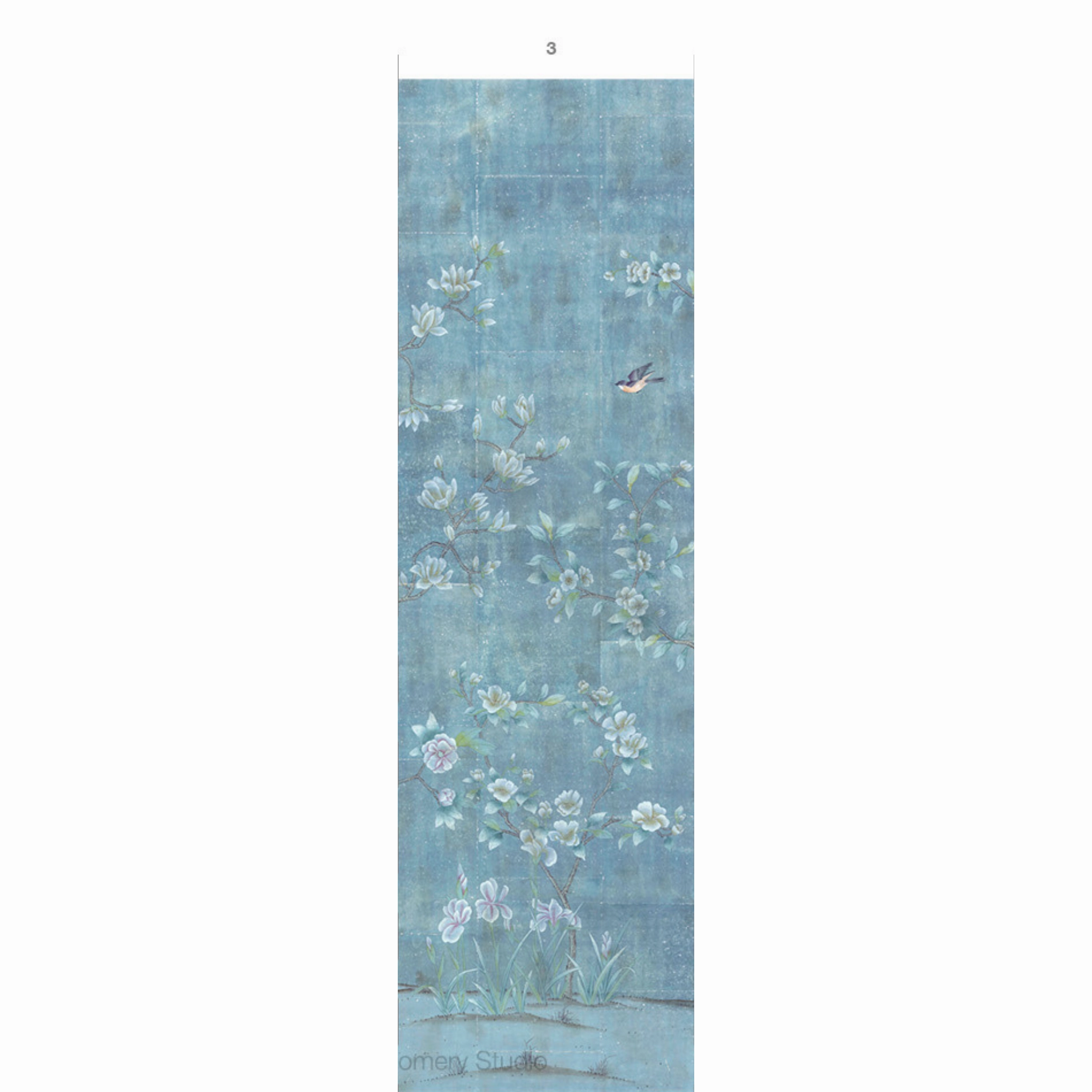 Chanteur Silver Chinoiserie Mural Wallpaper Panels