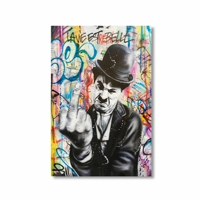 Chaplin Art No 1 by Banksy framed mural artwork