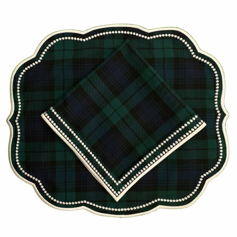 Charlotte Placemat in Black Watch Plaid, Set of 4