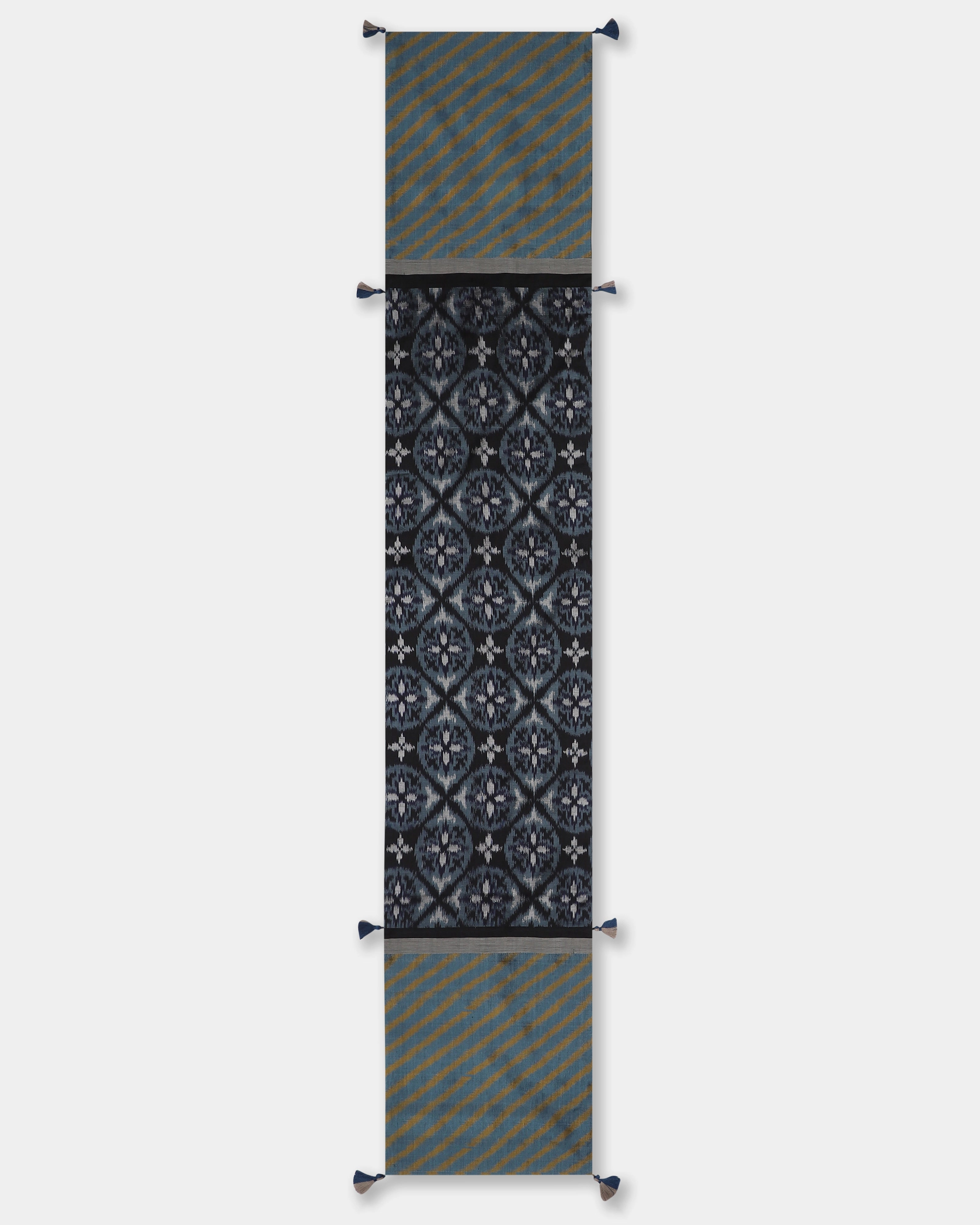 Charmo Weft Ikat Cotton Silk Table Runner