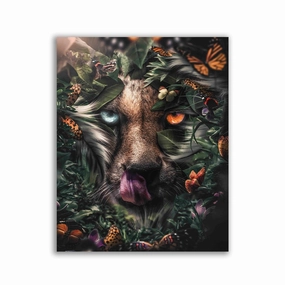 Cheetah Floral by Zenzdesign framed mural artwork