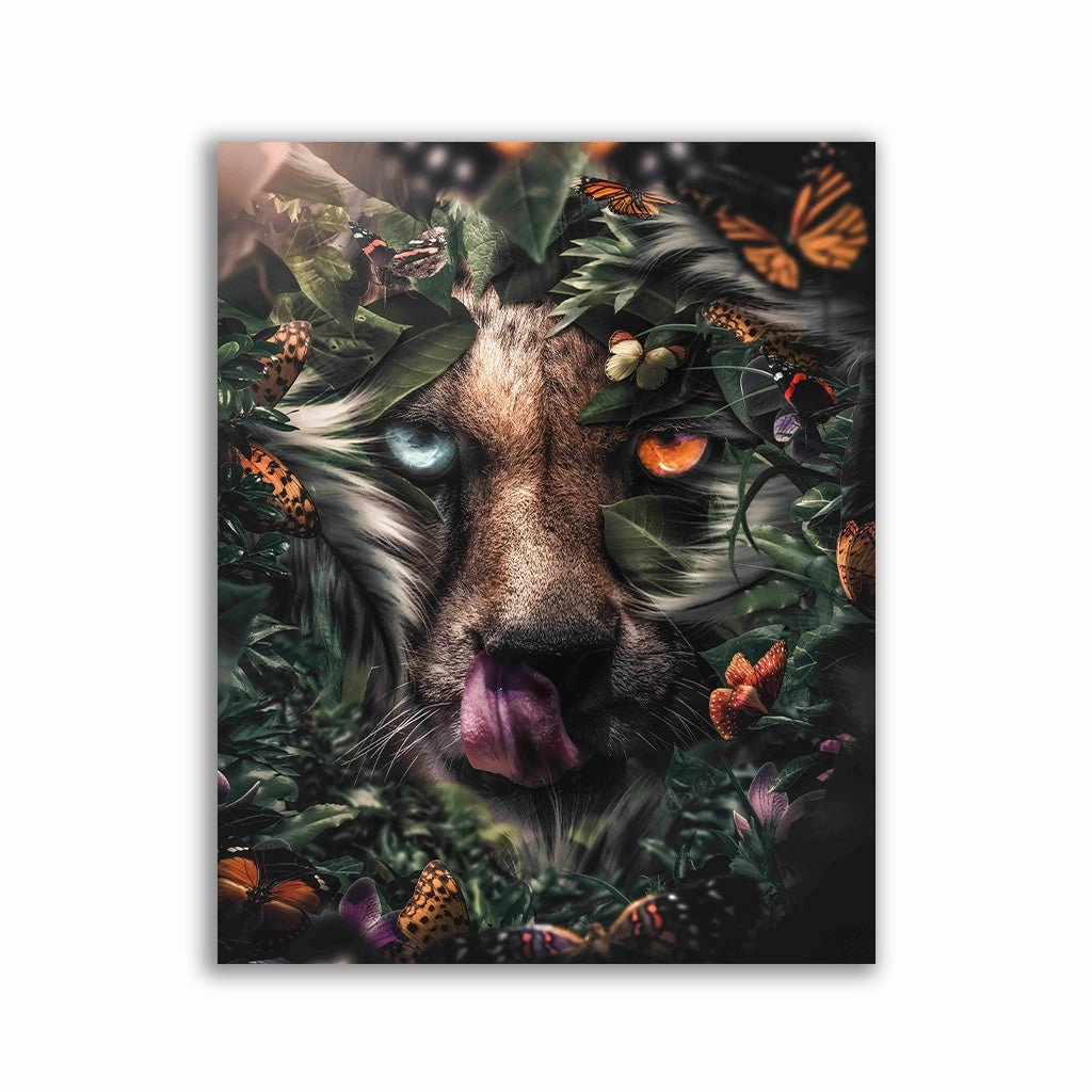 Cheetah Floral by Zenzdesign framed mural artwork