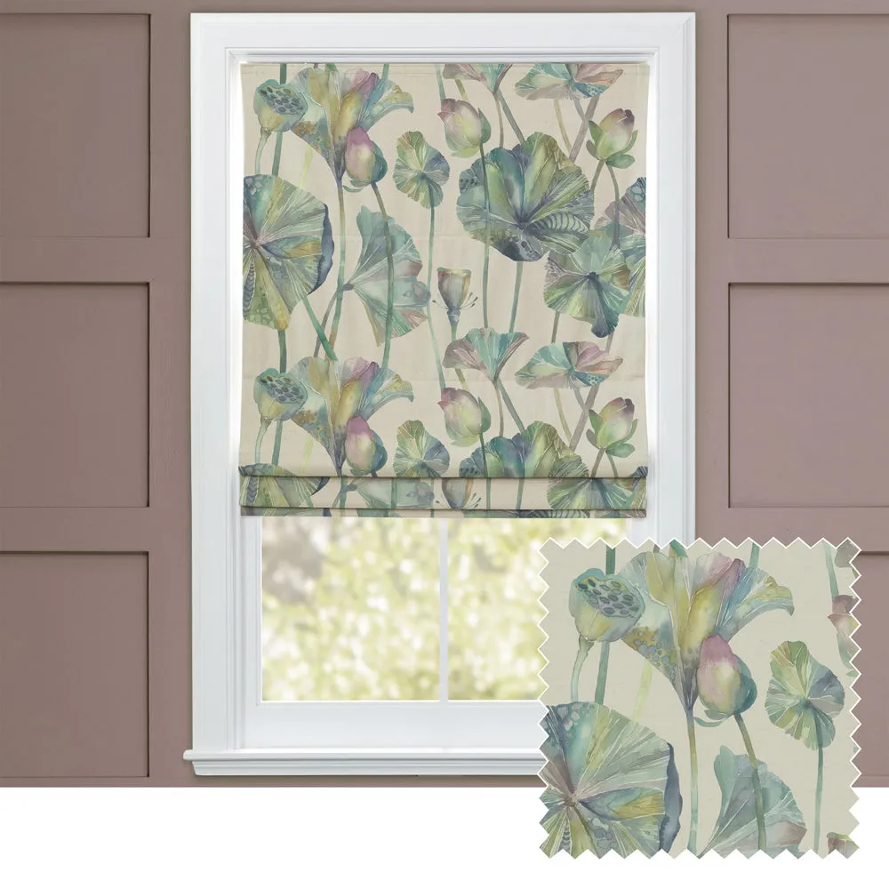 Cheriton Printed Cotton Made to Measure Roman Blinds Skylark chic floor carpet  
