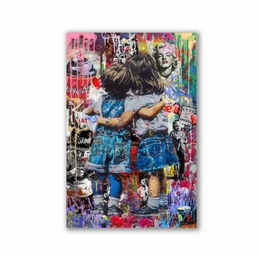 Children's Friendship by Adrian Vieriu framed mural artwork