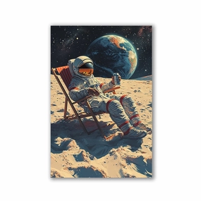 Chillout on Moon by Catill framed mural artwork